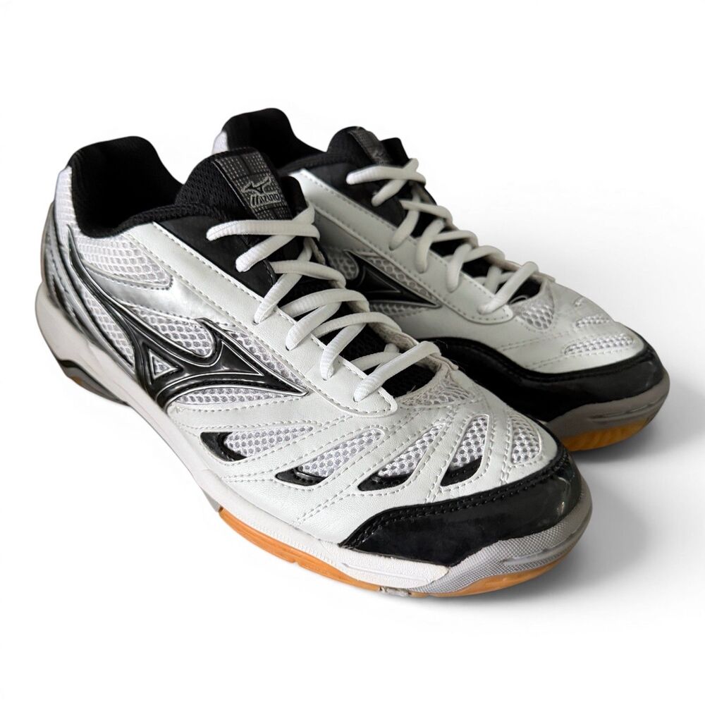 Mizuno Wave Rally 5 Volleyball Shoes Women's 9.5 White Black Gum Sole